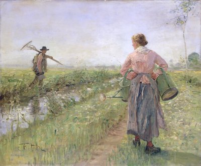 In the Morning, 1889 by Fritz von Uhde